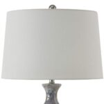 GLOSS BLUE MIST GRAY CERAMIC TABLE LAMP