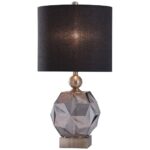 SMOKED GRAY GLASS TABLE LAMP