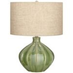 MID CENTURY MODERN GREEN CERAMIC TABLE LAMP