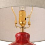 MID CENTURY MODERN RED CERAMIC TABLE LAMP