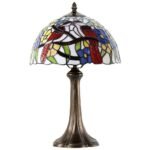 LOVEBIRDS FLORAL ANTIQUE BRONZE ACCENT TABLE LAMP