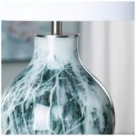 CRESTVIEW AZURE GREEN AND WHITE GLASS TABLE LAMP