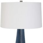 DISTRESSED BLUE CERAMIC TABLE LAMP