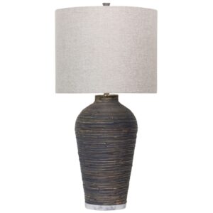 DARK BROWN OATMEAL SHADE TABLE LAMP
