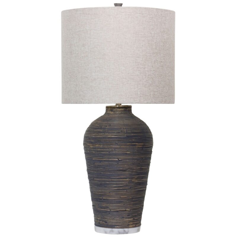 DARK BROWN OATMEAL SHADE TABLE LAMP