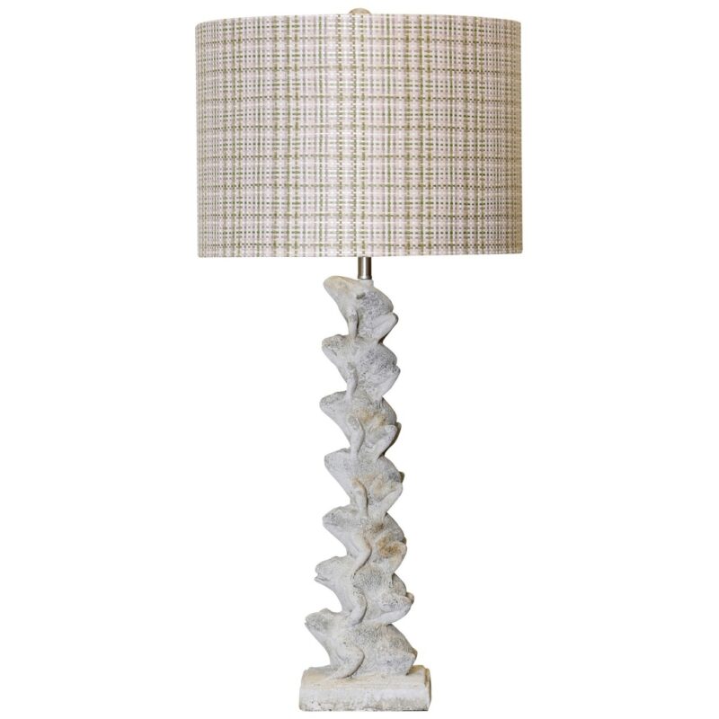 RIBBIT TABLE LAMP WITH PASTEL PLAID