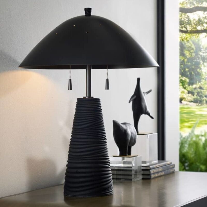 LAVA STONE BLACK TABLE LAMP