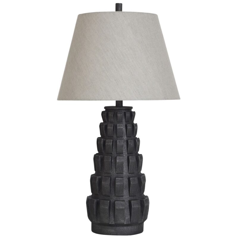 WYATT BLACK NATURAL SHADE TABLE LAMP