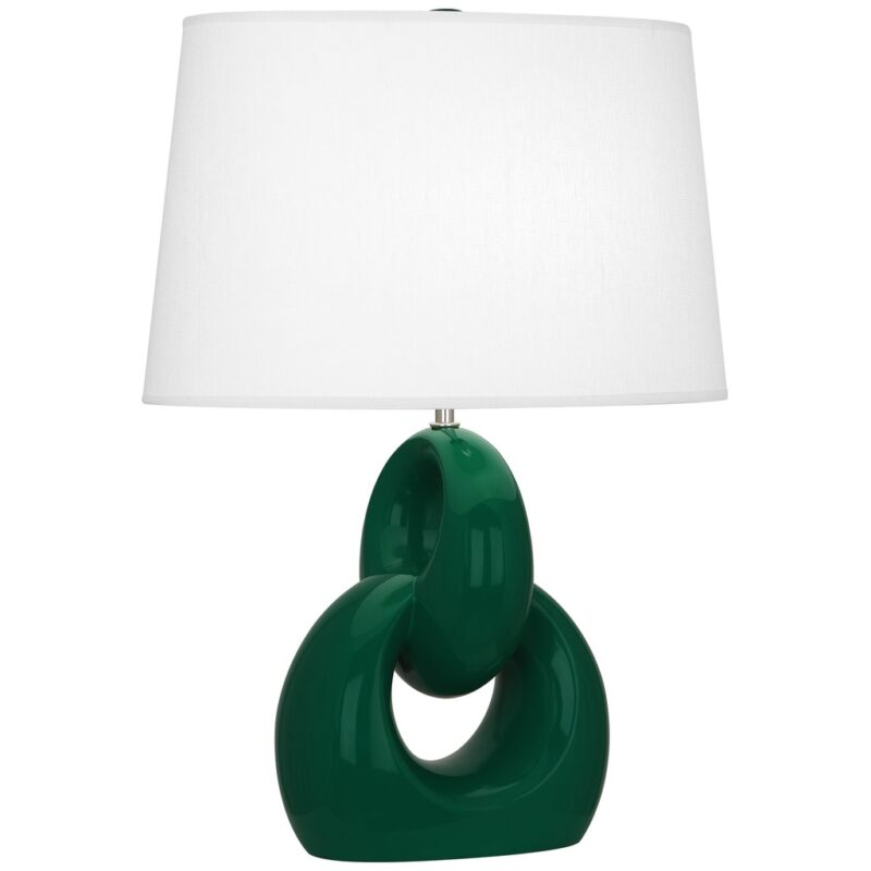 JUNGLE GLAZED CERAMIC NICKEL ACCENTS TABLE LAMP