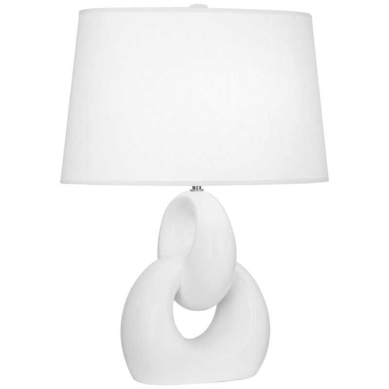 DAISY GLAZED CERAMIC NICKEL TABLE LAMP