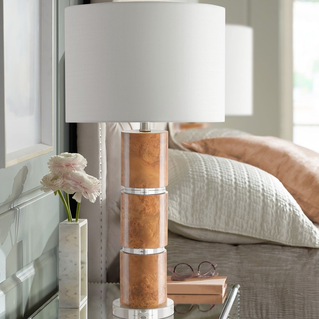 433_image2 BIRDSEYE MAPLE VENEER COLUMN TABLE LAMP