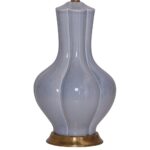 SMOKE GRAY PORCELAIN VASE TABLE LAMP