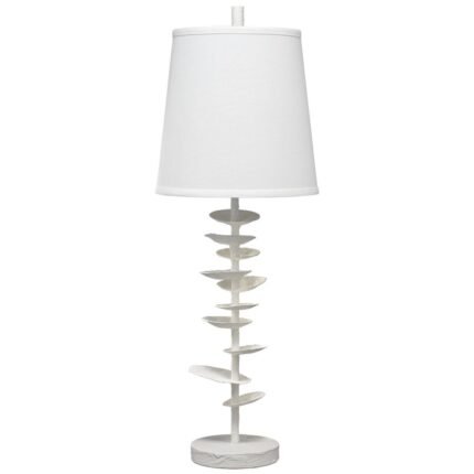 PETALS WHITE GESSO AND PLASTER TABLE LAMP