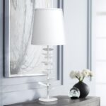 PETALS WHITE GESSO AND PLASTER TABLE LAMP