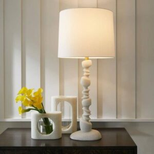 IVORY RICESTONE TABLE LAMP