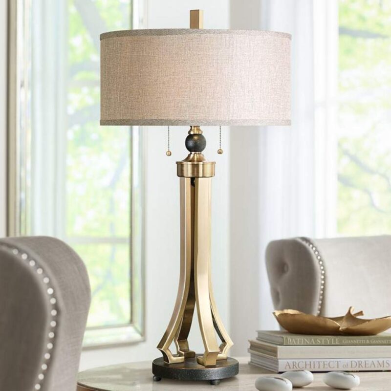 UTTERMOST SELVINO BRASS COLUMN TABLE LAMP
