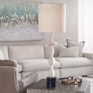INVERSE WHITE PEDESTAL TABLE LAMP
