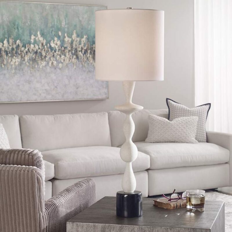 INVERSE WHITE PEDESTAL TABLE LAMP