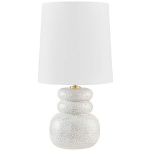 MODERN WHITE CRACKLE CERAMIC TABLE LAMP