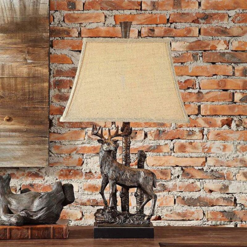 DEER BRONZE TABLE LAMP