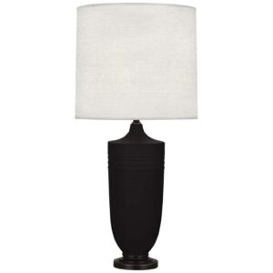 BRONZE AND COAL CERAMIC TABLE LAMP