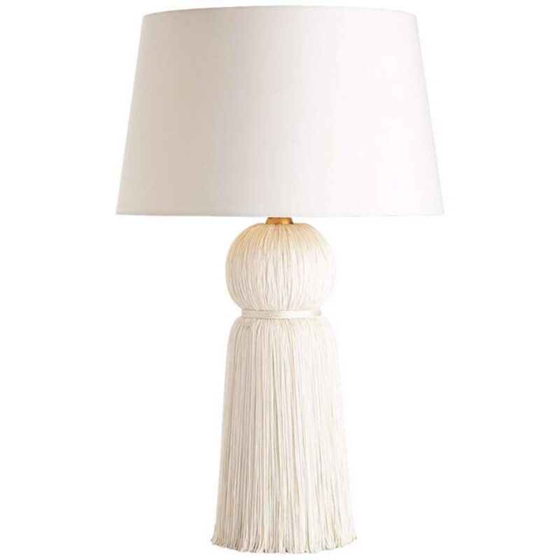 HIGH MODERN WHITE TASSEL TABLE LAMP