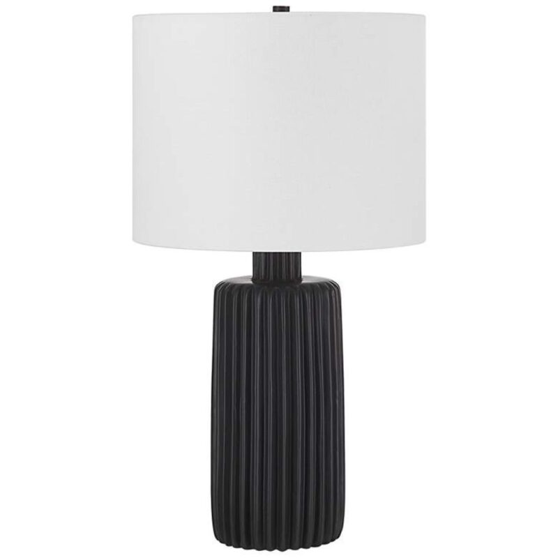 MODERN MATTE BLACK CERAMIC TABLE LAMP
