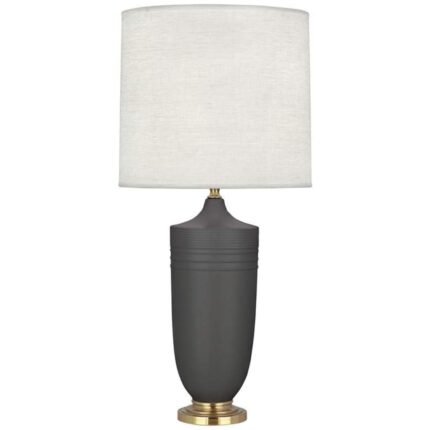 BRASS AND ASH CERAMIC TABLE LAMP