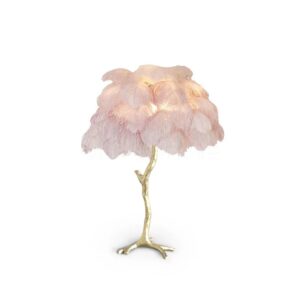 OSTRICH FEATHER TABLE LAMP CLOUD