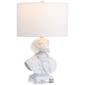 RESIN AND CRYSTAL WHITE TABLE LAMP