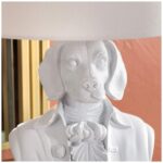 RESIN AND CRYSTAL WHITE TABLE LAMP