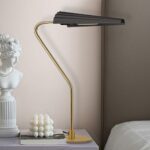 BRASS TABLE LAMP WITH MATTE BLACK SHADE