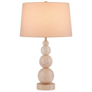 NATURAL TRAVERTINE MARBLE TABLE LAMP