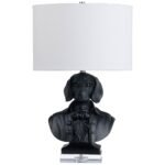 RESIN AND CRYSTAL BLACK TABLE LAMP