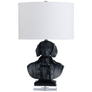 RESIN AND CRYSTAL BLACK TABLE LAMP