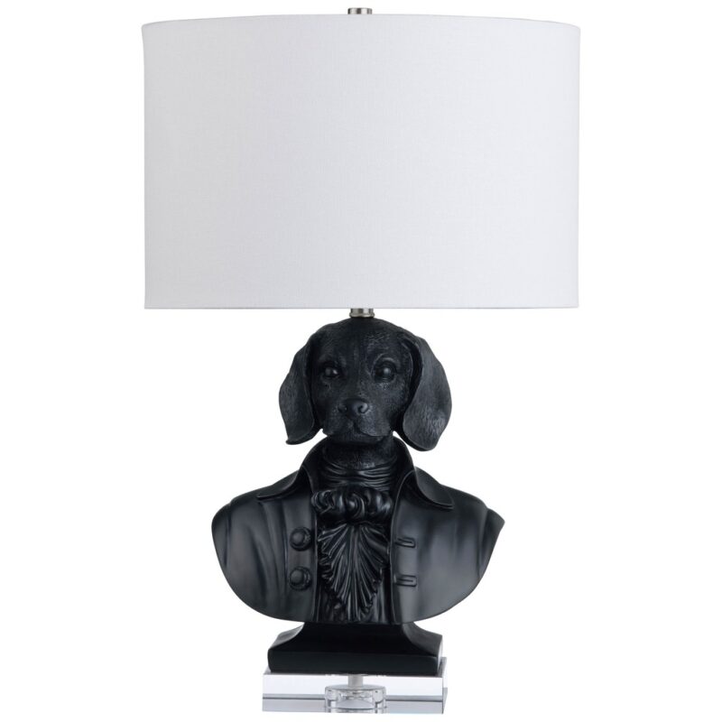 RESIN AND CRYSTAL BLACK TABLE LAMP