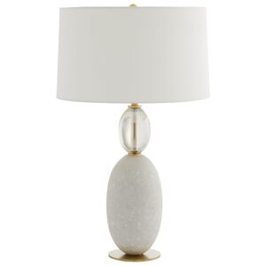 IVORY GLASS STONE TABLE LAMP