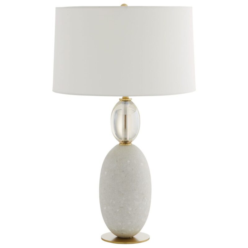 IVORY GLASS STONE TABLE LAMP
