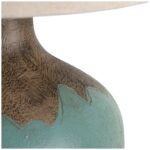 ANTIQUE TAN LEATHER TABLE LAMP