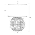 GRAY BEADS WOOD TABLE LAMP