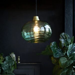 SWIRLED GLASS EASYFIT CEILING LIGHT SHADE IN AMBER