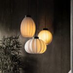 NATURAL PLEATED CLUSTER CEILING LIGHT