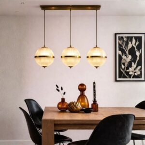 PARISIAN GOLD GLASS GLOBE TRIO CEILING LIGHT