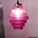 HOT PINK TIERED GLASS EASYFIT CEILING SHADE