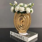 RIPPLE OVAL VASE GOLD
