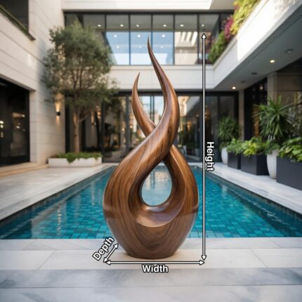 MODERN SOLID WOOD SCULPTURE BROWN