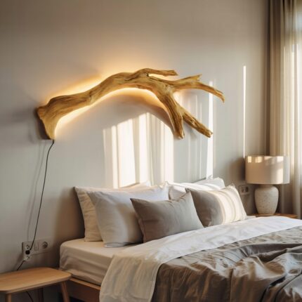 MODERN ORGANIC BRANCH LED WALL LAMP OAK