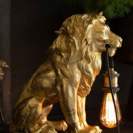 QUIRKY GOLD LION TABLE LAMP