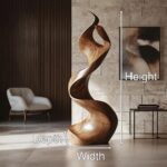 RUSTIC LARGE WOODEN SCULPTURE BROWN