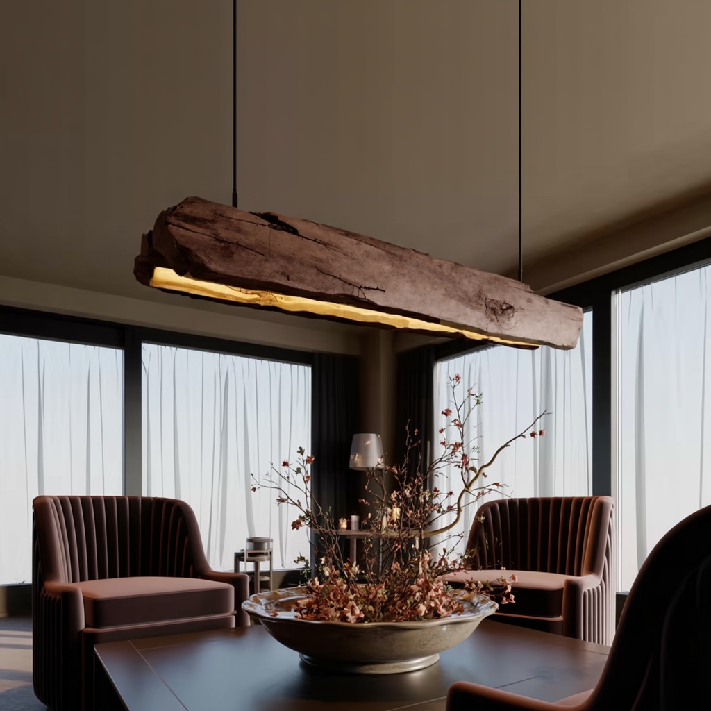 1_rustic_log_beam_7 RUSTIC LOG BEAM PENDANT LIGHTING WALNUT